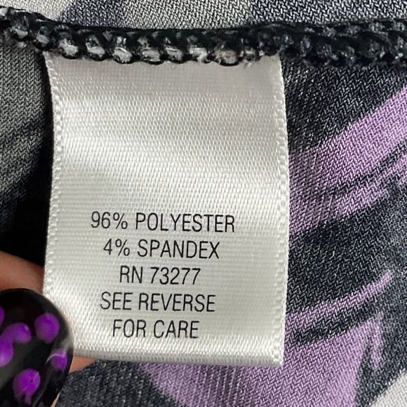 Apt. 9 Purple Floral Print Stretch Casual Babydoll Flowy Artsy Dress Sz S - Picture 9 of 14